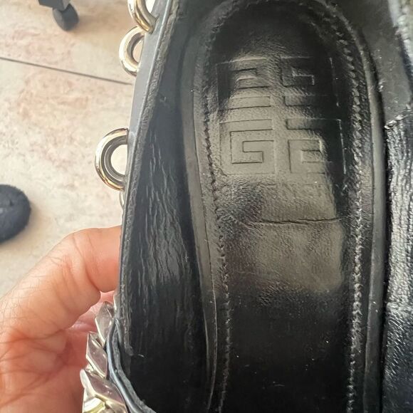 Givenchy Studded Chain Point Toe Heel mary Jane pumps rings circle loops chrome - Picture 6 of 9